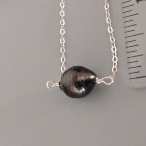 Genuine Tahitian Pearl Sterling Necklace